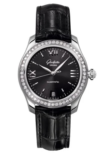 Lady Serenade Stainless Steel / Diamond / Black / Alligator - Folding