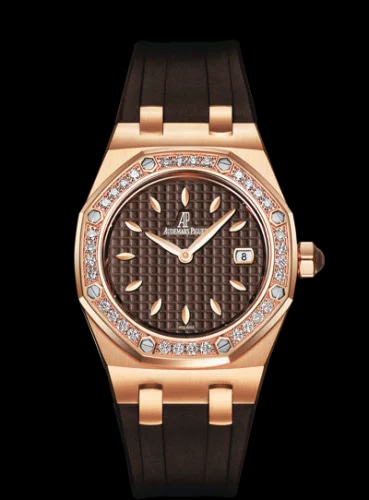 Royal Oak Quartz 67621 Pink Gold / Diamond / Brown / Rubber