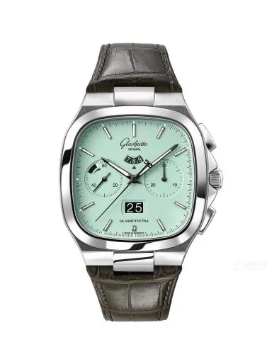 Seventies Chronograph Panorama Date Turquoise / Alligator / Folding