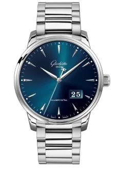 Senator Excellence Panorama Date Stainless Steel / Blue / Bracelet