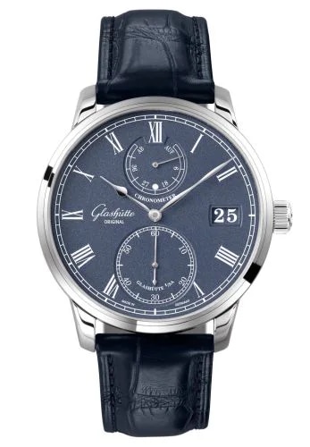 Senator Chronometer White Gold / Blue / Alligator / Folding
