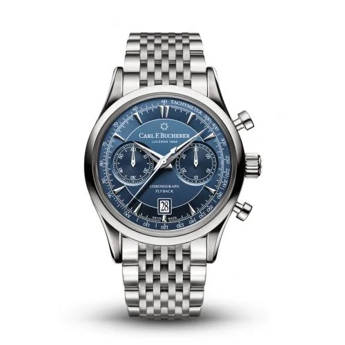 Manero Flyback Stainless Steel / Blue / Bracelet