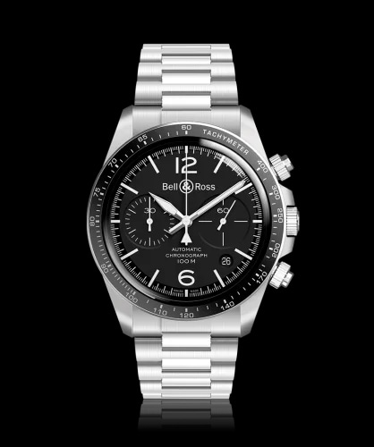 BR V2-94 Stainless Steel / Black / Bracelet