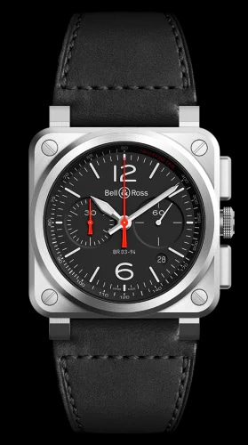 BR 03 94 Black Steel Chronograph