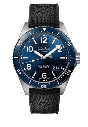 SeaQ Panorama Date Stainless Steel / Blue / Rubber - Pin