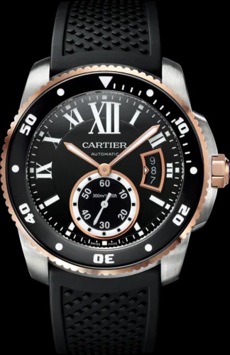 Calibre de Cartier Diver Stainless Steel / Pink Gold / Black / Rubber