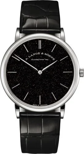 Saxonia Thin White Gold / Black Aventurine