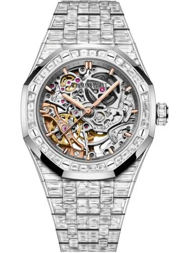 Royal Oak 37 Double Balance Wheel Openworked  White Gold - Baguette