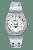 RoyalOak 25594 Moon Phase Stainless Steel / White