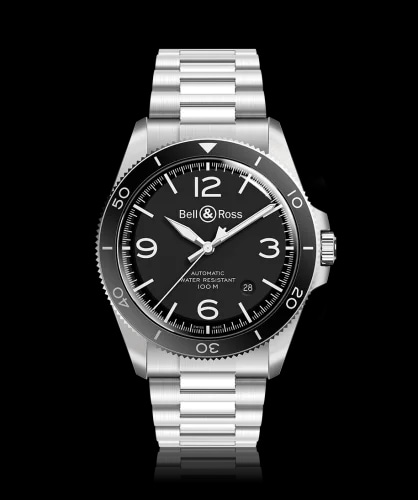 BR V2-92 Stainless Steel / Black / Bracelet