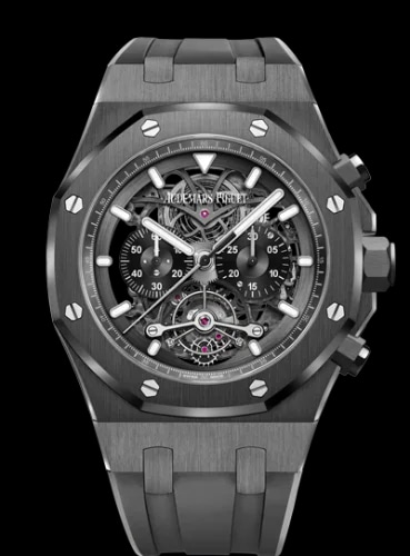 Royal Oak 26343 Tourbillon Chronograph Openworked Ceramic / Rubber