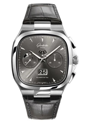 Seventies Chronograph Panorama Date Ruthenium / Alligator / Folding