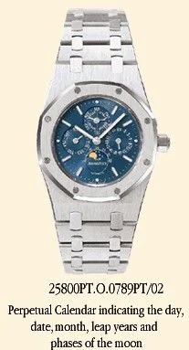 Royal Oak 25800 Perpetual Calendar Platinum / Blue