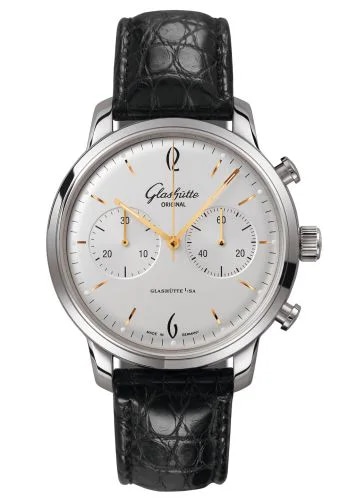 Sixties Chronograph Stainless Steel / Silver / Alligator / Pin