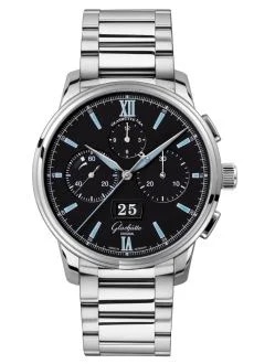 Senator Chronograph Panorama Date Stainless Steel / Black / Bracelet