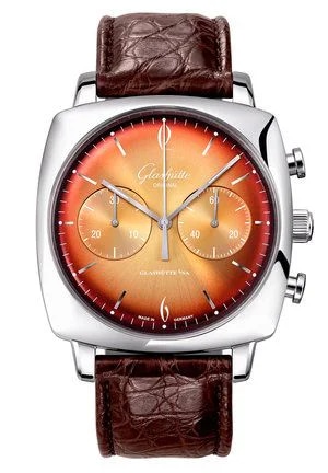 Sixties Square Chronograph Stainless Steel / Tangerine