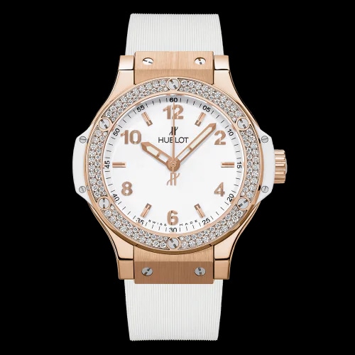 Big Bang 38 Quartz Red Gold - Diamond / White / Rubber