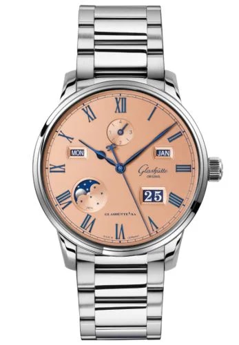 Senator Perpetual Calendar Stainless Steel / Salmon  / Bracelet