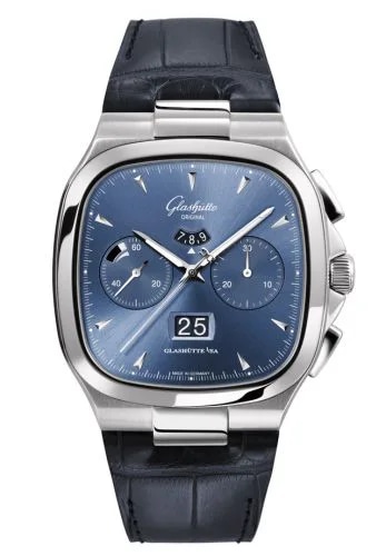 Seventies Chronograph Panorama Date Blue / Alligator / Folding