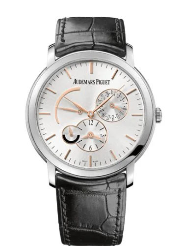 Jules Audemars 15180 Dual Time White Gold / Silver