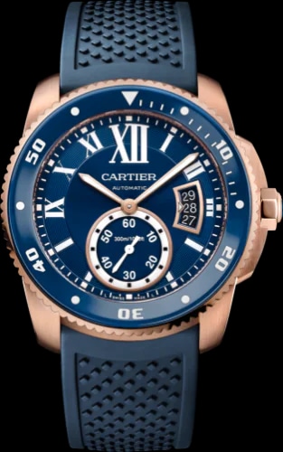 Calibre de Cartier Diver Pink Gold / Blue