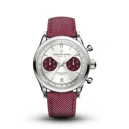 Manero Flyback 40 Stainless Steel / Silver - Red